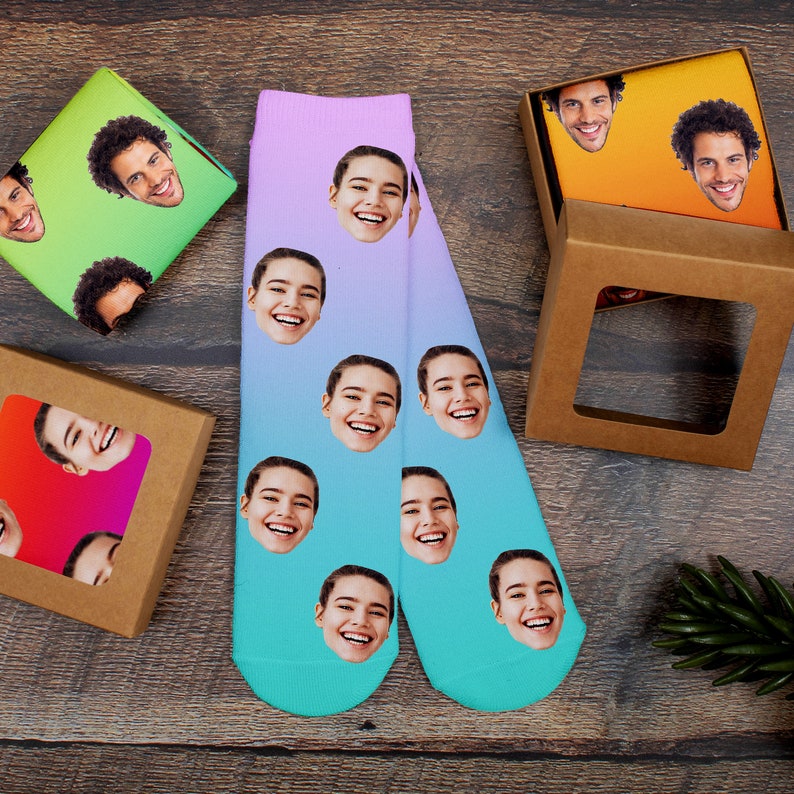 Custom Face Socks, 17 Designs Funny Socks with Faces for Men Women Cats Dogs, Personalized Photo Gifts Personalized Socks for Women Men image 4