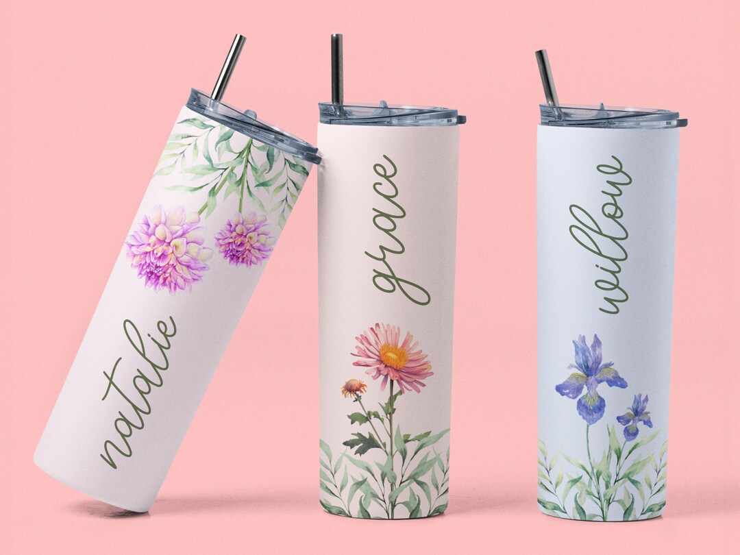 Personalized Birth Flower Coffee Cup With Name, Personalized Gifts for ...