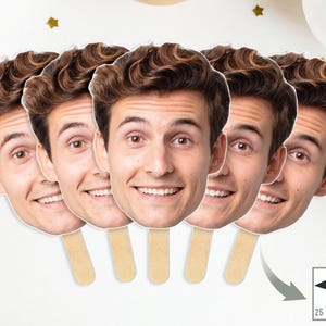 Custom Face on a Stick, Funny Bachelorette Decorations, Big Head Cutouts, Wedding Heads, Bridal Shower Party Face Props, Graduation Face