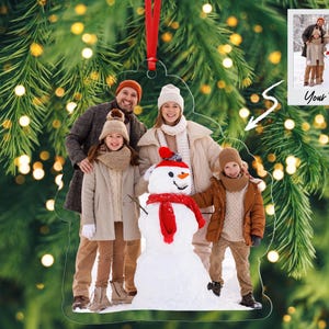 Acrylic Photo Ornament, Christmas Ornament, Custom Family Photo Ornament, Acrylic Picture Ornament, Family Ornaments, Couple Gifts