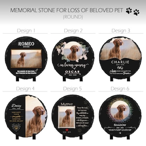 Pet Memorial Stone with Photo, 7 Sizes, 6 Designs | Pet Grave Marker, Pet Headstone | Dog Memorial Stone, Garden Memorial Stone,Weatherproof bild 7