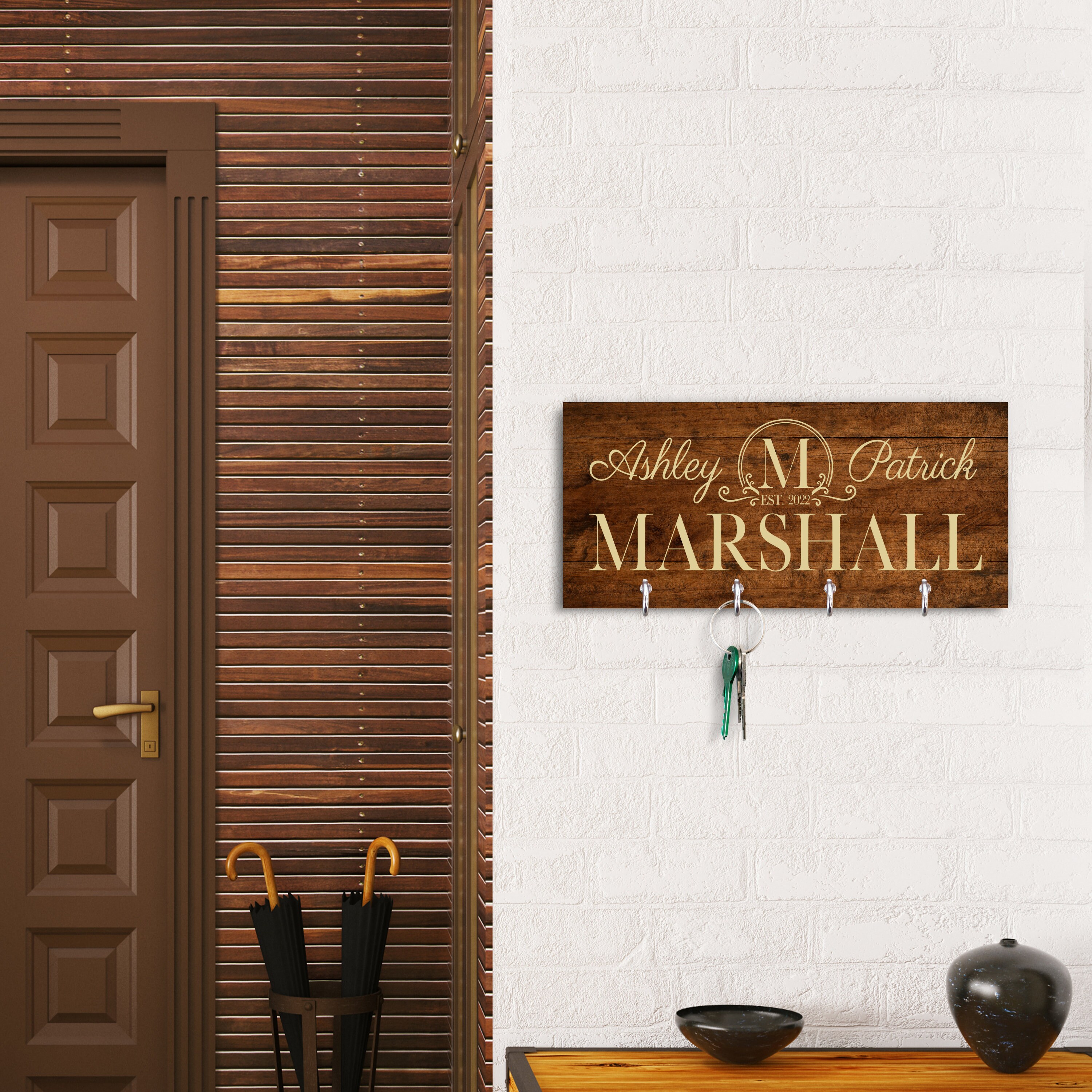Personalized Key Holder for Wall Custom Key Hanger With - Etsy