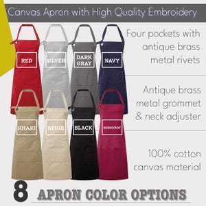 Custom Embroidered Apron for Men, Dad Apron for Fathers Day - Birthday Gifts for Dad, Grilling Gifts for Men, Personalized Gifts for Him image 7