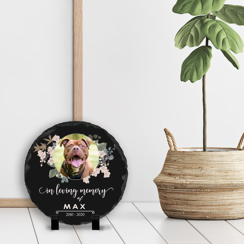 Pet Memorial Stone with Photo, 7 Sizes, 6 Designs | Pet Grave Marker, Pet Headstone | Dog Memorial Stone, Garden Memorial Stone,Weatherproof bild 8