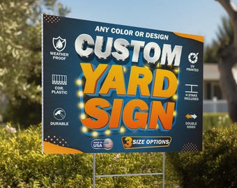 Custom Printed Yard Signs with Stakes - 1 to 100 pcs | 12x18, 18x24, 24x36 - Bulk Pricing Available, Unlimited Color, Double Sided Printing