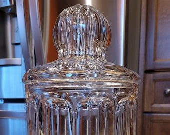 Antique/ A. H. Heisey & Company Flat Panel Clear Glass Crushed Fruit Jar/ Circa 1908/ Heisey Glass Co Patented July 7, 1908 Flat Panel Jar