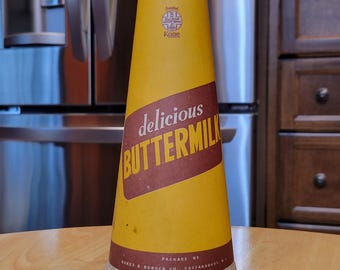 Dairying/ Sealright Buttermilk Kone Packaged By Oakes & Burger Company Cattaraugus, N.Y. / Circa 1950s/ One Quart Sealed Wax Dairy Container
