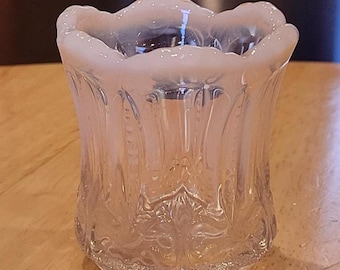 Antique/ Jefferson Glass Co Iris (OMN) White Opalescent Glass Toothpick Holder/ Circa 1904/ White Opalescent Glass Iris Toothpick Holder
