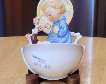 Vintage Goebel Hummel Child With Flowers Holy Water Font NOS TMK-8 2000