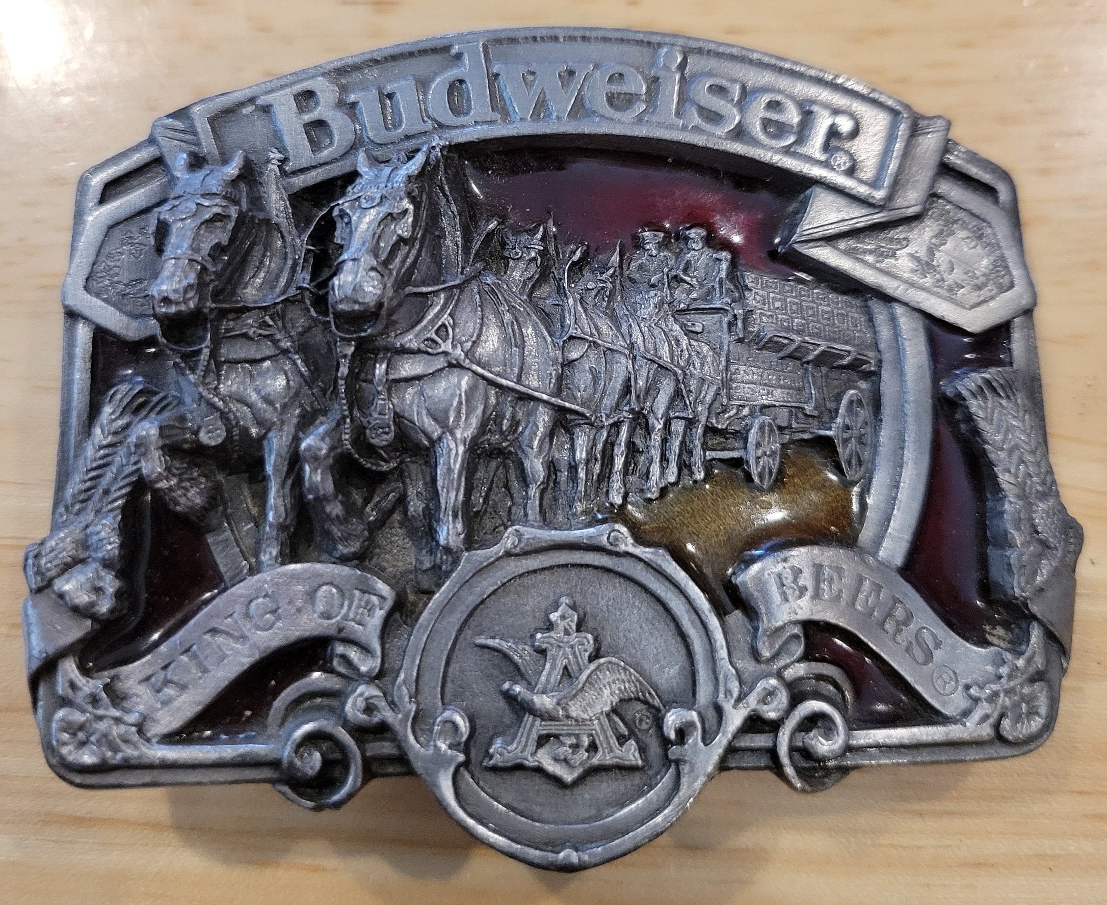 Vintage/ Budweiser Pewter Belt Buckle/ Bergamot Brass Works/ Etsy