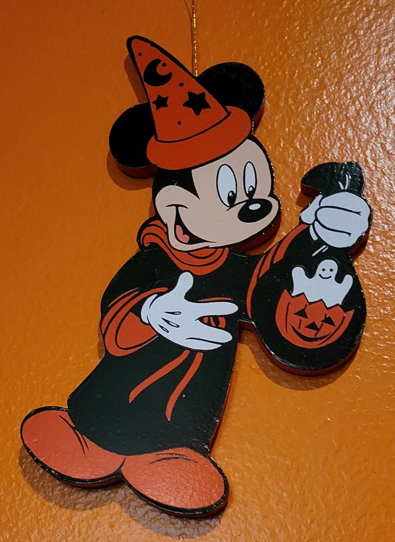 Vintage/ Walt Disney Company Mickey and Minnie Mouse Halloween Ornaments/  1987/ Mickey the Wizard & Minnie the Witch/ Halloween Wall Décor - Etsy  Hong Kong