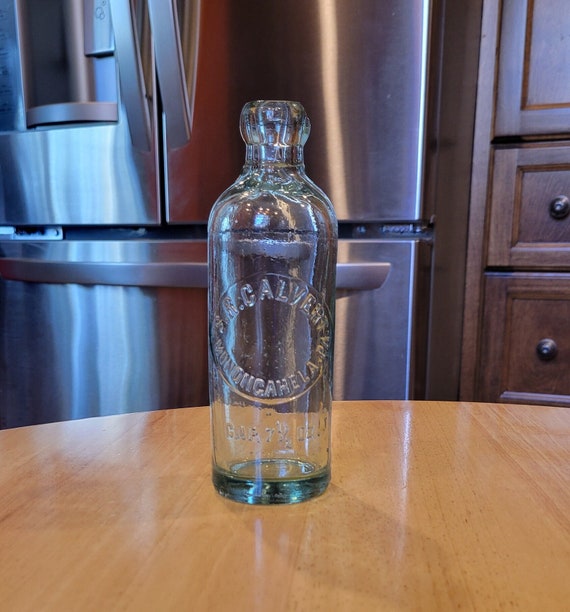 Antique Aqua glass bottle SR Antique Aqua glass bottle SR
