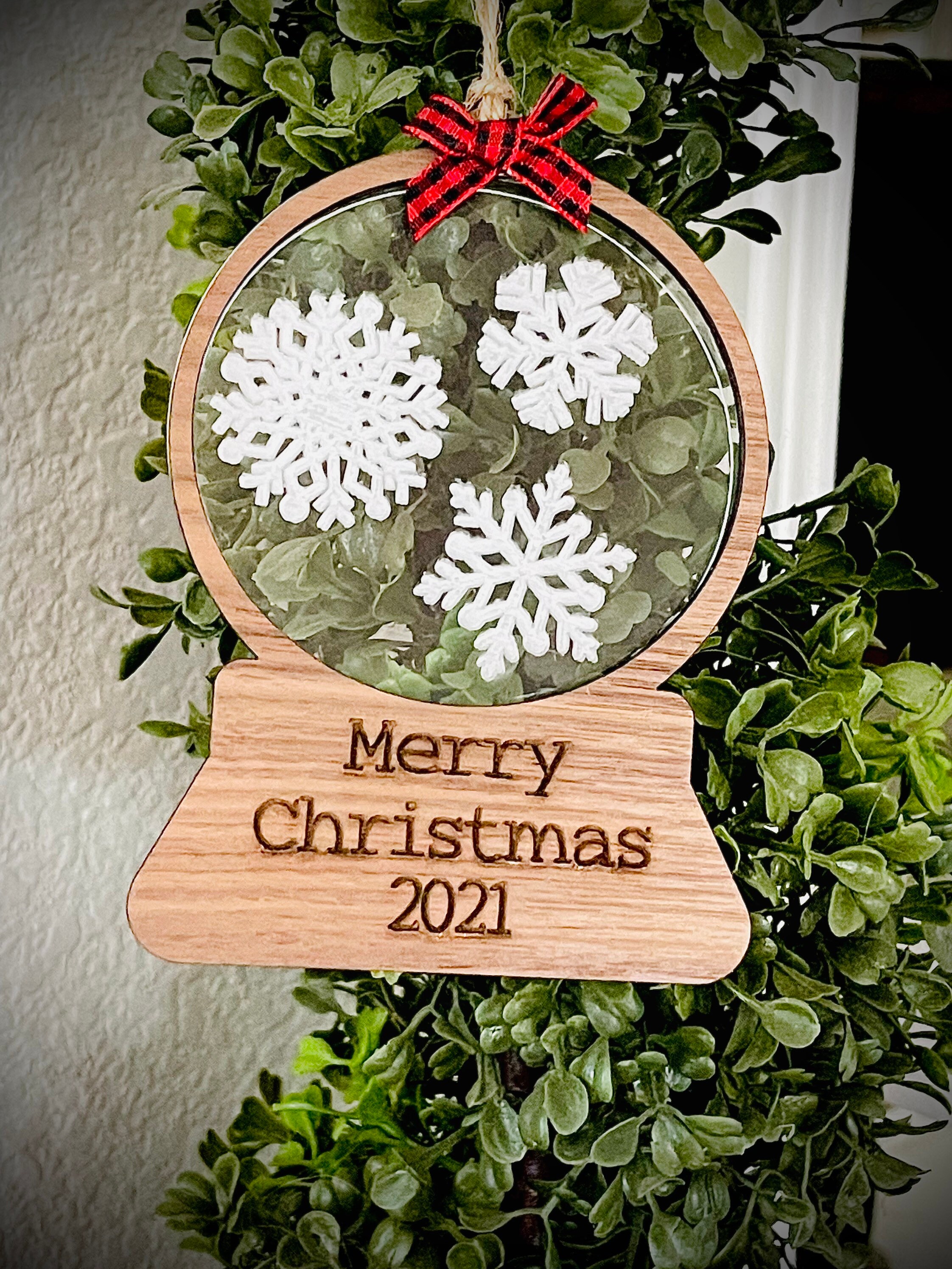 2021 Christmas Ornament Snowglobe Christmas Ornament | Etsy