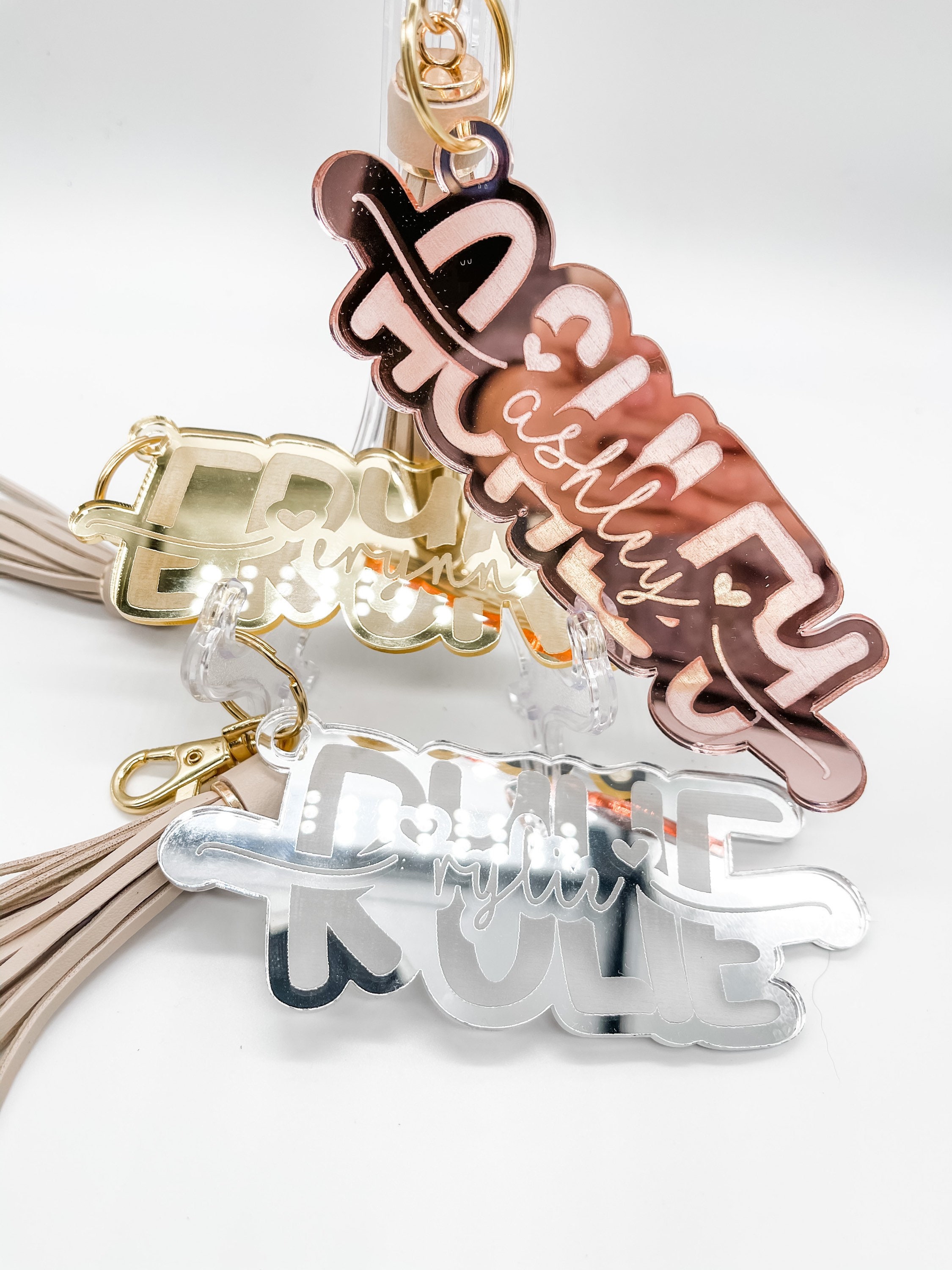 Personalized Mirror Acrylic Name Keychain Keychains. Laser Cut Etsy