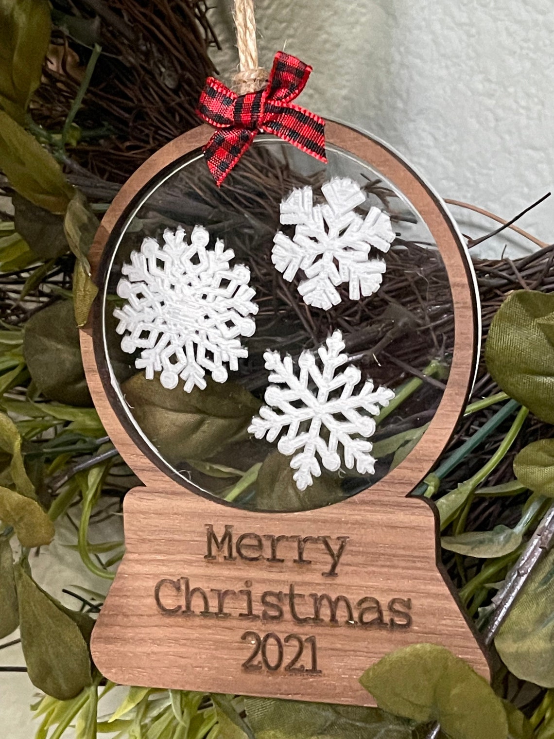2021 Christmas Ornament Snowglobe Christmas Ornament | Etsy