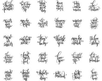 Inspiration at Your Fingertips - Hand-Lettered Motivational Quotes Set - Instant Download
