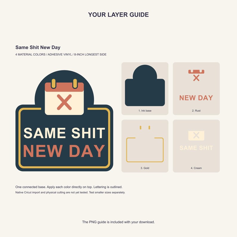 Stessa merda, nuovo giorno - File di taglio SVG a strati - Etsy Italia