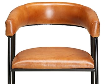 Avery armchair - Leather and steel