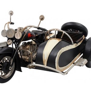 Novelty Vintage black Motorcycle and cart ornament