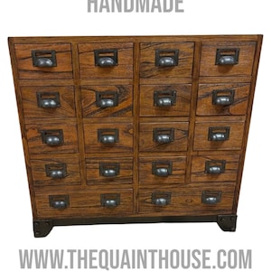 20 Drawer Solid Apothecary Cabinet Industrial- Handmade in England