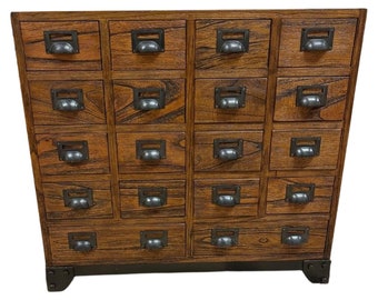 20 Drawer Solid Apothecary Cabinet Industrial- Handmade in England