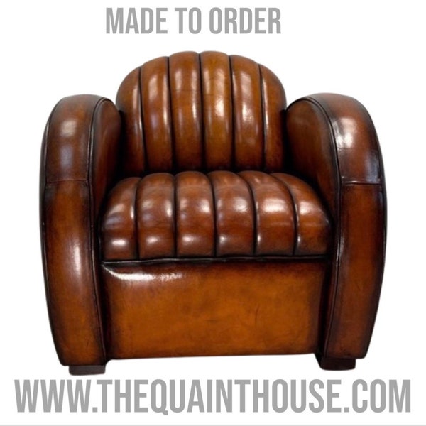 Bespoke Leather Mustang Cigar Chair-Handmade in England