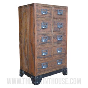 Handmade Solid Wood Apothecary Cabinet – Industrial Rustic Style