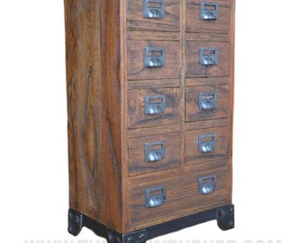 Handmade Solid Wood Apothecary Cabinet – Industrial Rustic Style