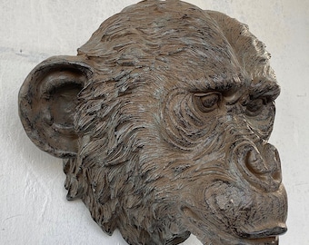 Bronze Monkey Head