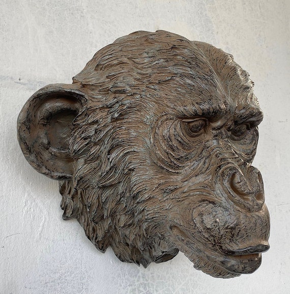 Bronze Monkey Head - Etsy