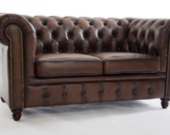 Leather Chesterfield Sofa Vintage Style Chair Duke