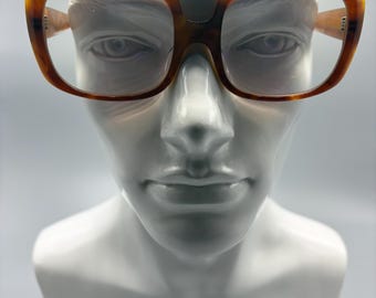 Oversized Square Tortoiseshell Glasses – 1960s Inspired Thick Acetate Frames – Blue Light Blocking – Retro Statement Eyewea