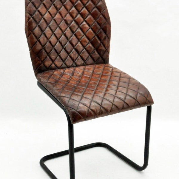 The Trent Brown Leather Dining Chair
