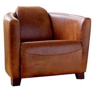 Plush leather cigar chair- The Alleyne chair Handmade