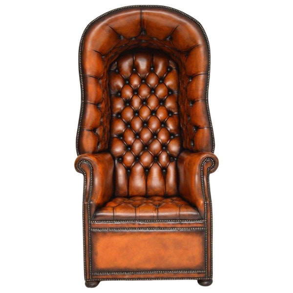 Bespoke hand dyed Leather Porter Chair-Handmade in England