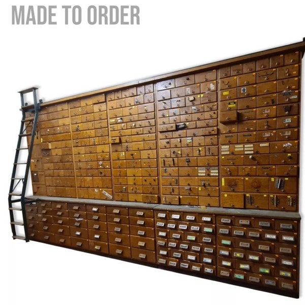 Bespoke apothecary cabinet-314 draws Industrial collectors-Handmade in England