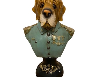 Decorative French Mastiff in uniform  figurine ornament