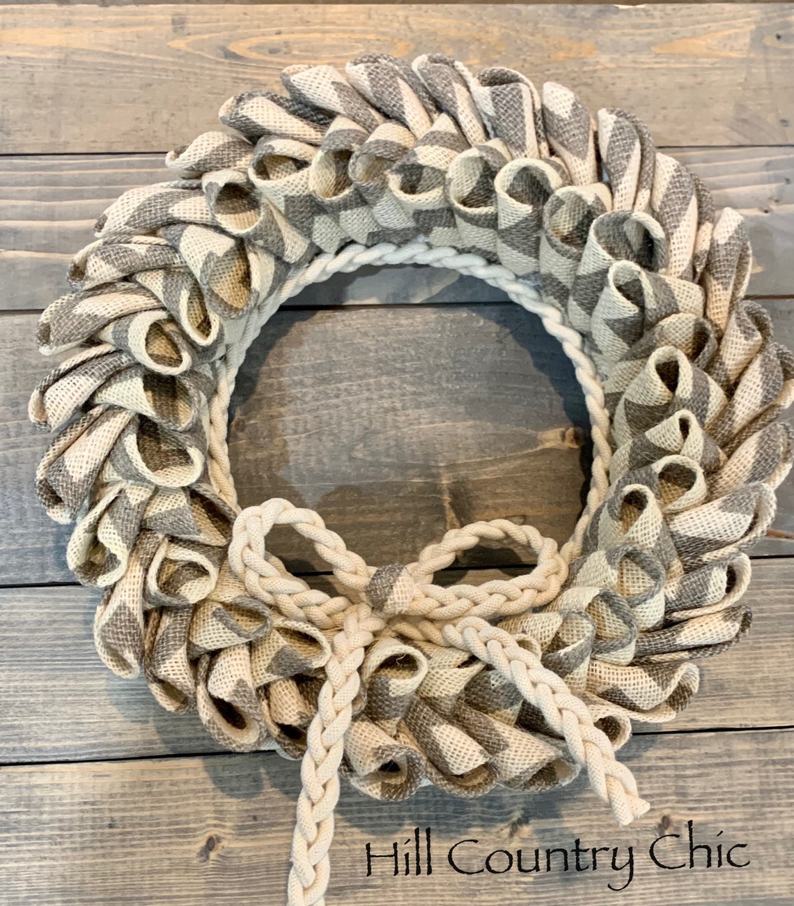 Burlap Swedish Braid Wreath Etsy