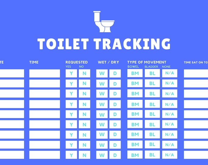 Toilet Tracking Sheet for Children Potty Training Gathering Etsy