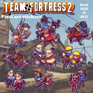 Team Fortress 2 Pixelart Stickers