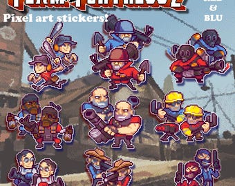 Team Fortress 2 Pixelart Stickers
