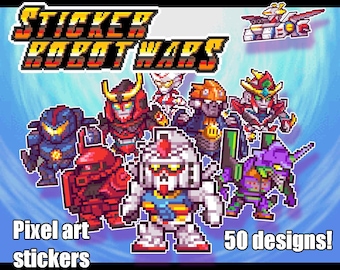 Mecha Anime Pixelart Stickers