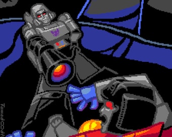 Transformers Pixel Art Print - Megatron and Starscream
