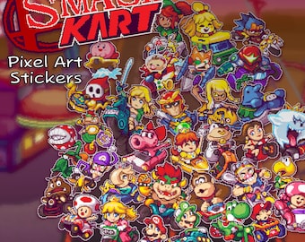 Mario Kart Pixelart Stickers
