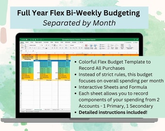 Budget Spreadsheet for Excel | Bi-weekly Payments, Monthly Spending, Savings, and Bills Tracker