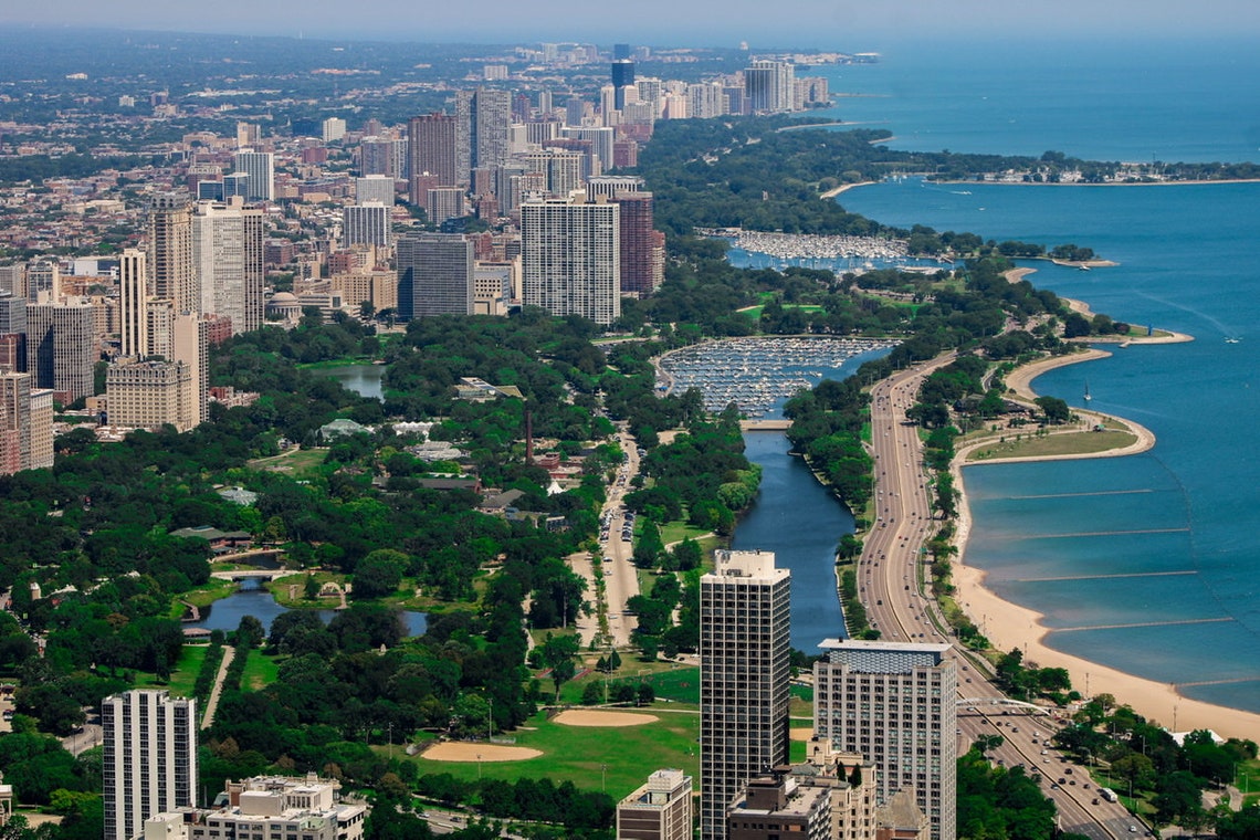 Lincoln Park and Lake Michigan Etsy