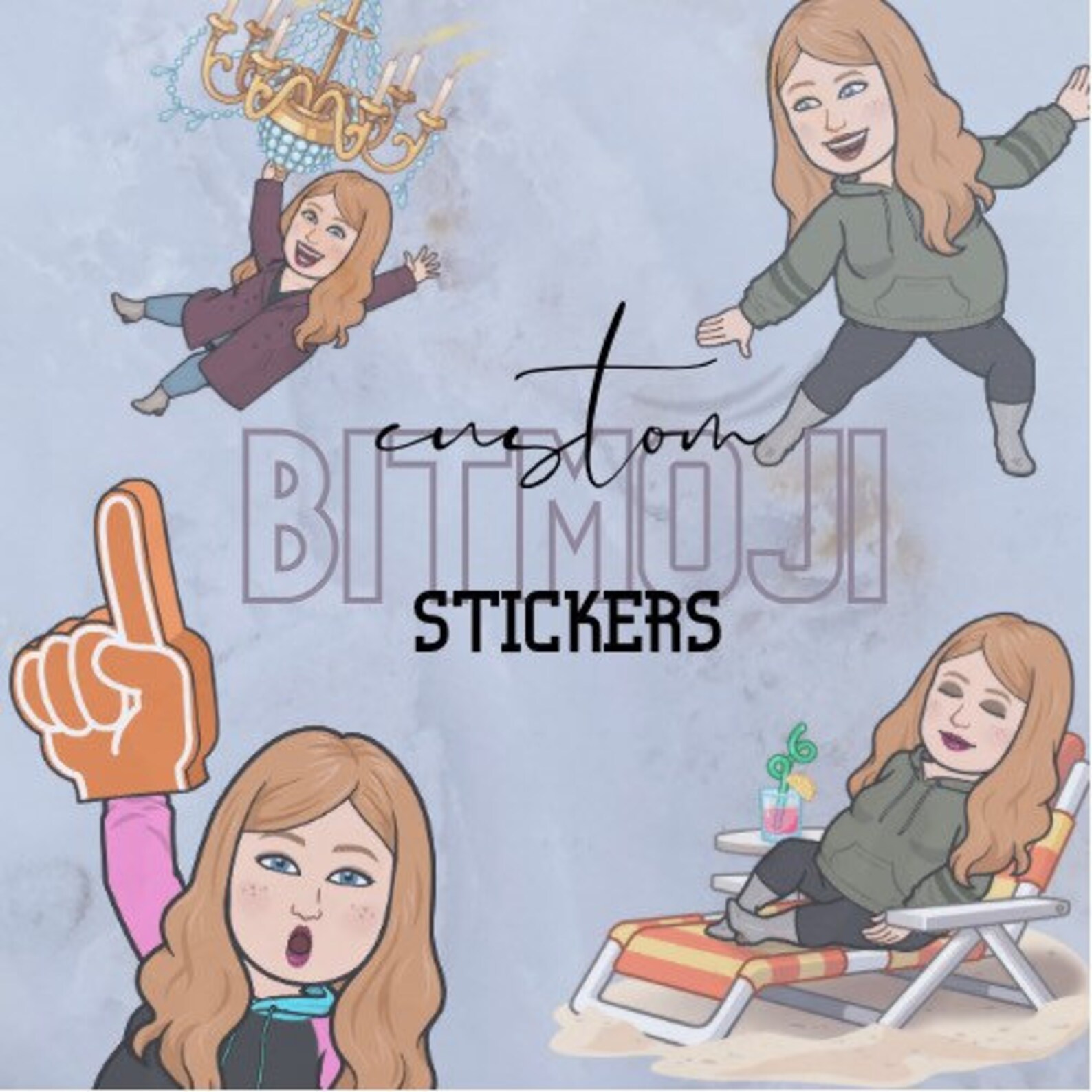 Custom Bitmoji Sticker Etsy