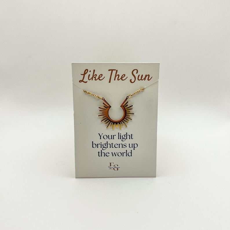 Meaningful Gift for Her, Sunshine Necklace With Inspirational Card, Sun