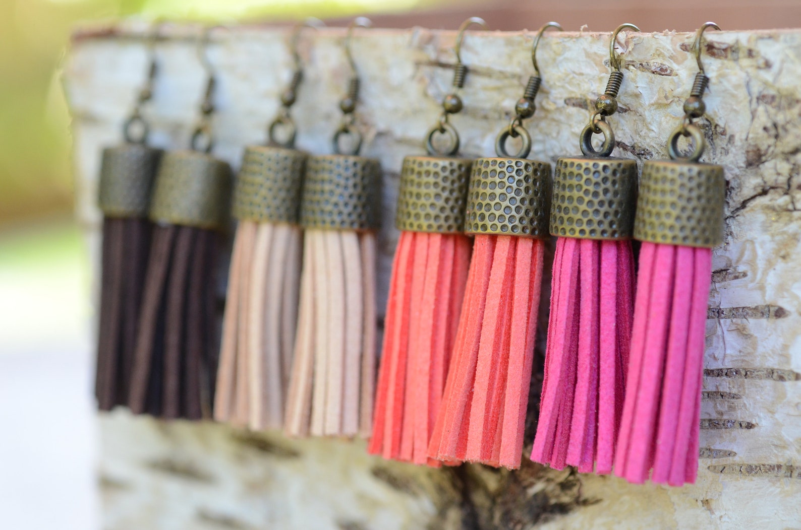 Pair of Tassel Earrings in Faux Leather Etsy