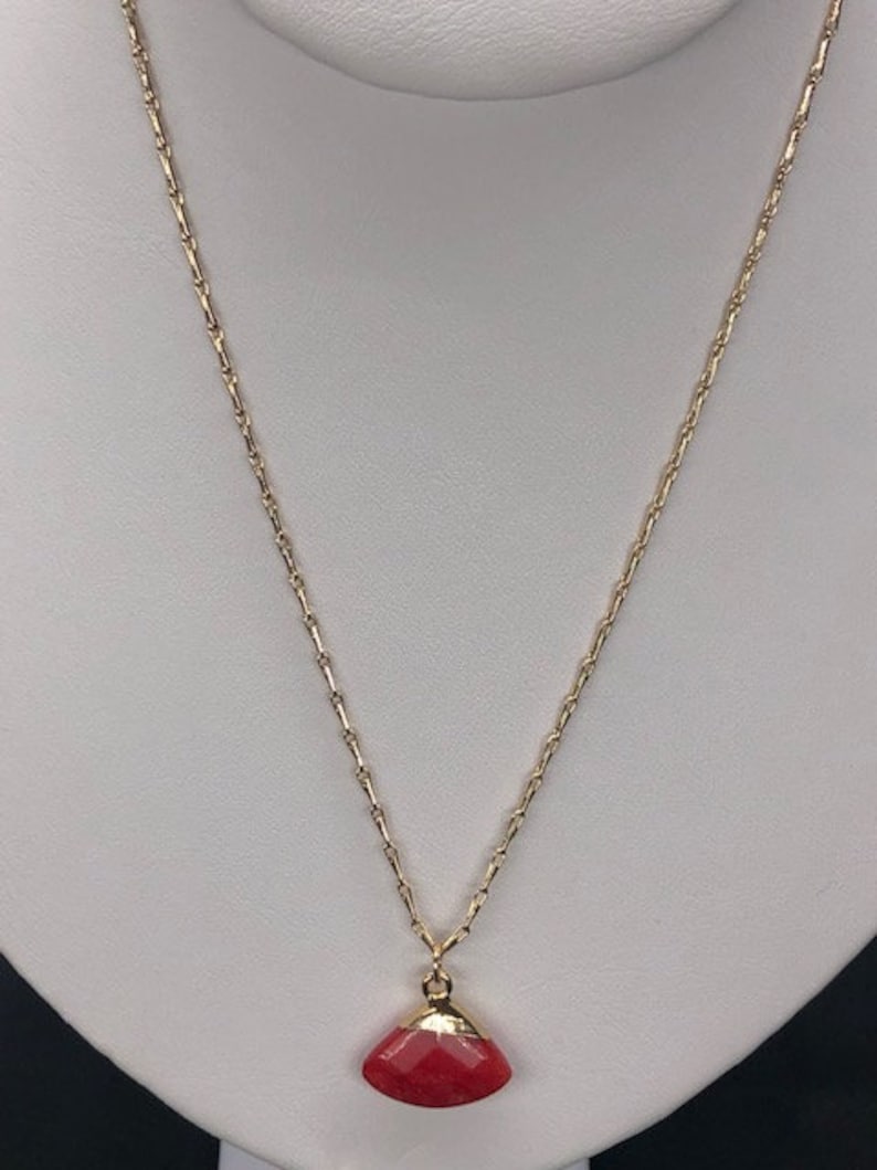 Watermelon Jade Strawberry Jade Red Jade Necklace Etsy